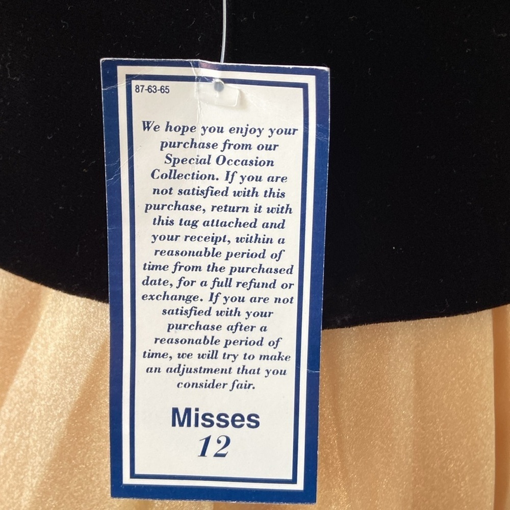 NWT80s Retro Victorian Ball Gown Party Dress Two Tone Velvet Gold Glitter Sz 12 - Picture 8 of 16